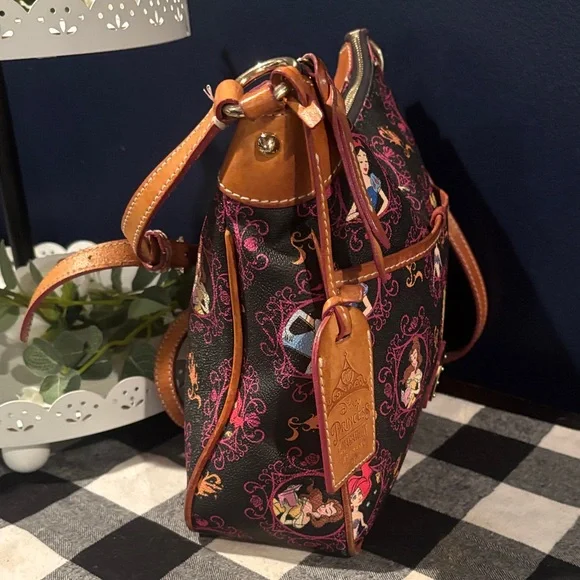 Dooney & Bourke Black and Brown Princess Shoulder Bag - Picture 8 of 11